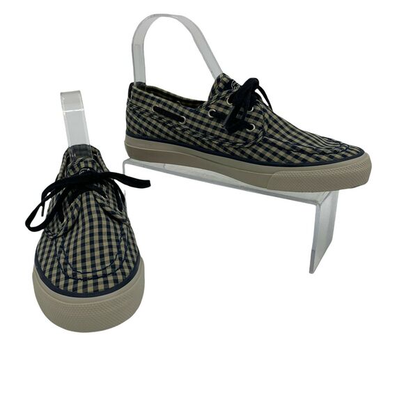 Sperry Top-Sider Shoes Women's Size 6M Tan Olive Plaid Boat Dock Comfort Sneaker - Picture 1 of 11